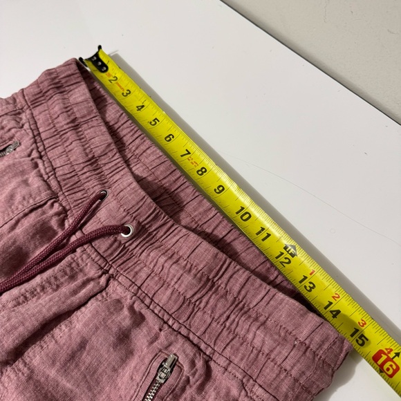 Athleta active leisure linen Dusty Rose Wide Leg Pants size 10P - Picture 5 of 9